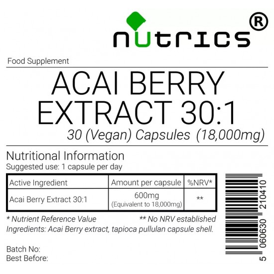 Acai Berry  Extract 18,00mg V Capsules