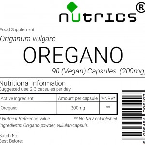 OREGANO 200mg x 90 Vegan Capsules 100% Pure Origanum vulgare
