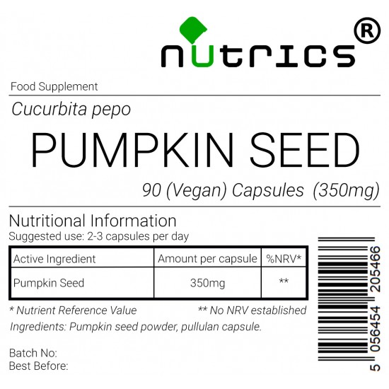 PUMPKIN SEED 350mg x 90 Vegan Capsules 