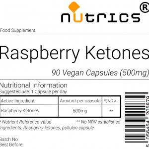 RASPBERRY KETONES 500mg Vegan Capsules weight loss supplement