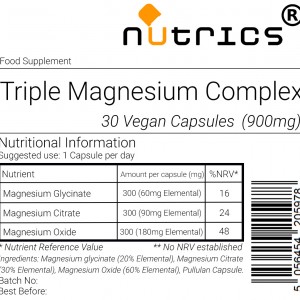 ELEMENTAL MAGNESIUM COMPLEX 900mg V capsules Glycinate Citrate Oxide