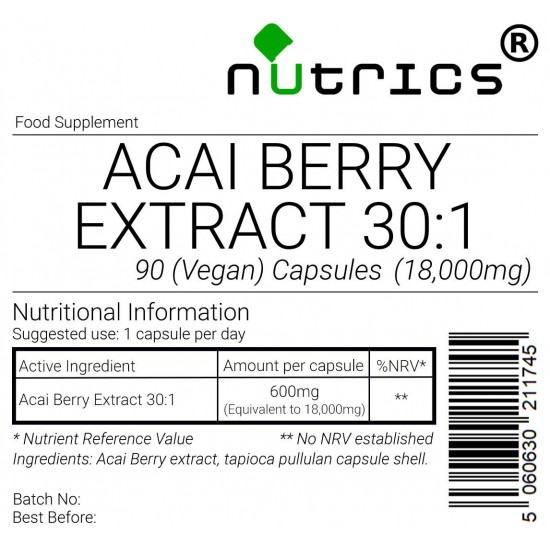 Acai Berry  Extract 18,00mg V Capsules