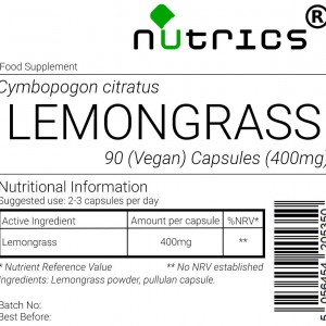 Lemon Grass 400mg Vegan Capsules 