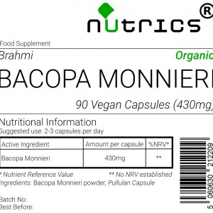 Bacopa Monnieri (Organic) Brahmi 430mg V Capsules