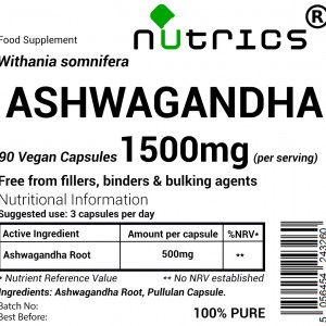 Ashwagandha Root 500mg V Capsules