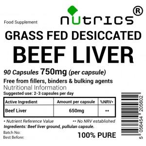 Desiccated Beef Liver 750mg V capsules