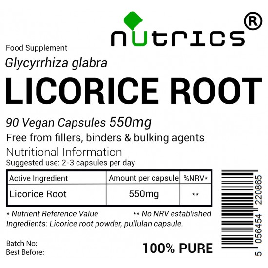 Licorice Root 550mg Vegan Capsules Licorice Root 550mg Vegan Capsules