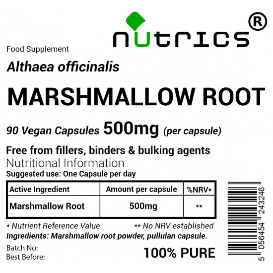 Marshmallow Root 500mg  Vegan Capsules 