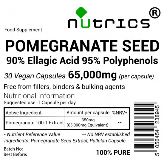 Pomegranate Seed  Extract 65,000mg V Capsules