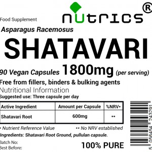 Shatavari Asparagus  600mg V Capsules