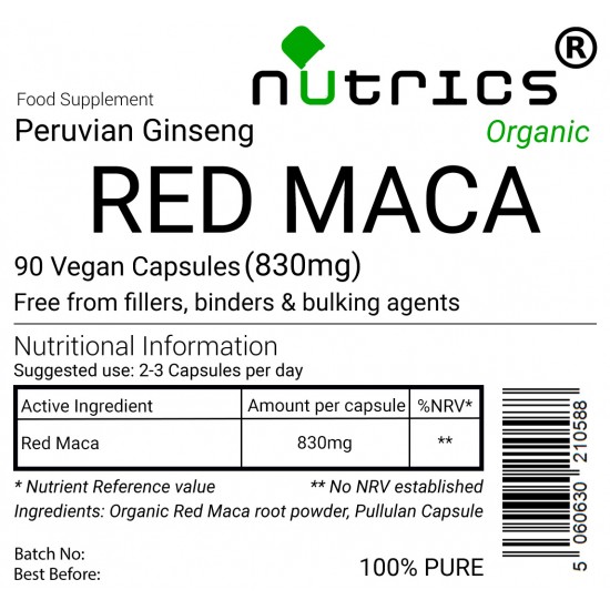 Red Maca (Organic) 830mg V Capsules Red Maca (Organic) 830mg V Capsules