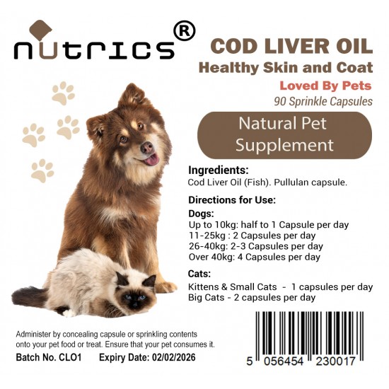 Pure Cod Liver Oil for Dogs | Helps Maintain Healthy Skin, & Nails