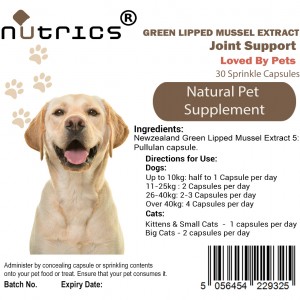 Green Lipped Mussel Extract for Pets 30 Capsules