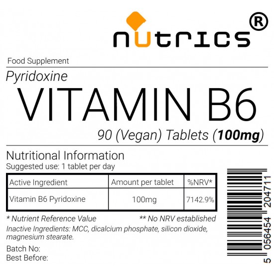 Vitamin B6 1000mcg V Tablets