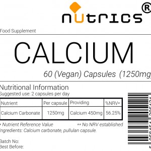 Calcium 1250mg Vegan Capsules 