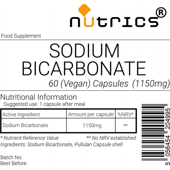 Sodium Bicarbonate 1150mg Vegan Capsules 