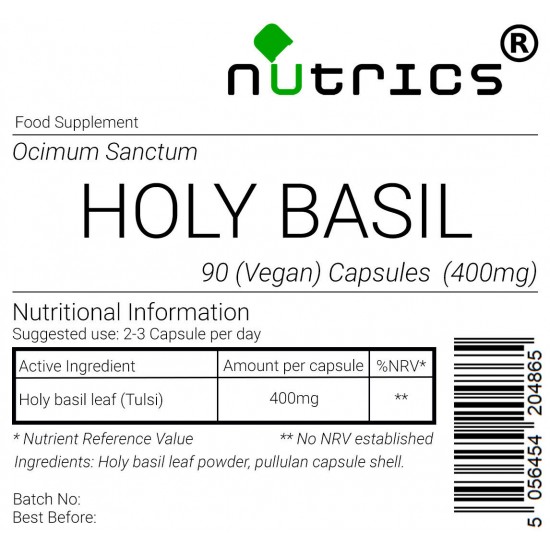 Holy Basil TULSI 400mg Vegan Capsules 