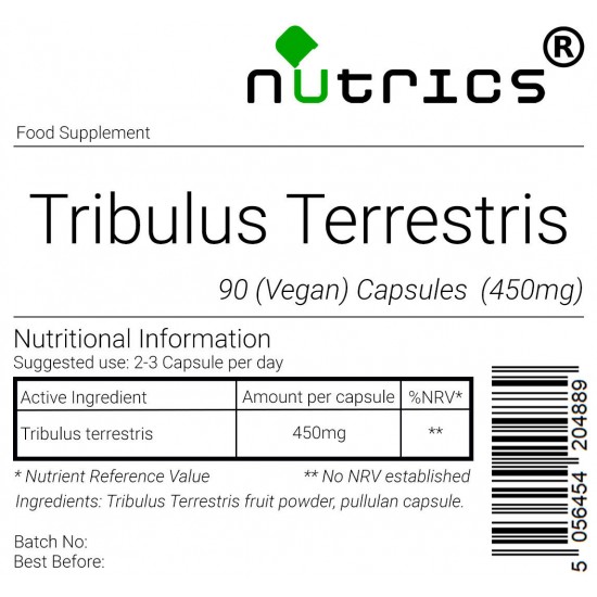 Tribulus Terrestris 450mg Vegan Capsules 