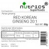 Red Korean Ginseng 20:1 Extract Vegan Powder 
