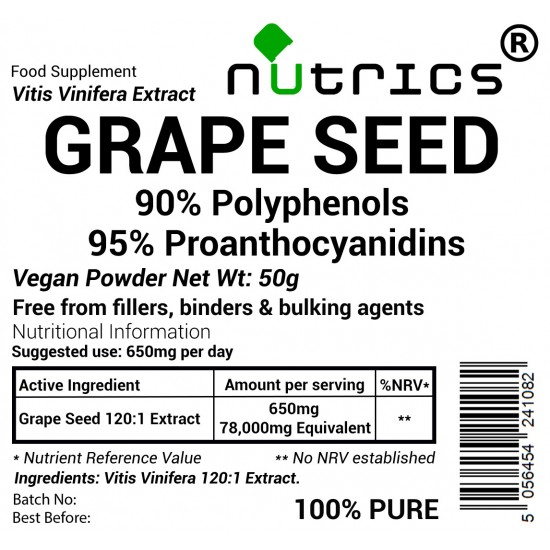 Grape Seed 120:1 Extract Vegan Powder 