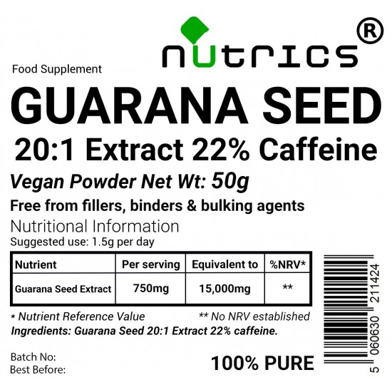 Guarana Seed Extract Powder 22% Caffeine 20:1