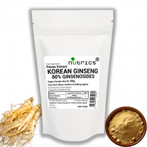 Korean Ginseng 50:1 80% Ginsenosides Extract Vegan Powder 