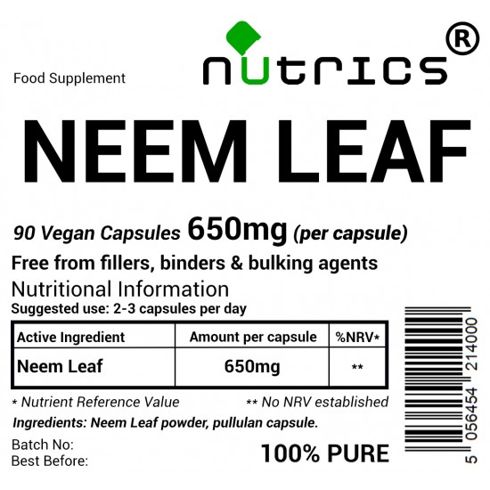 Neem Leaf 650mg V Capsules  