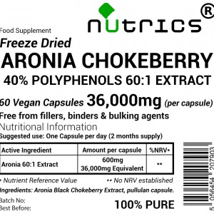 ARONIA BLACK CHOKEBERRY EXTRACT 36,000mg Vegan Capsules 