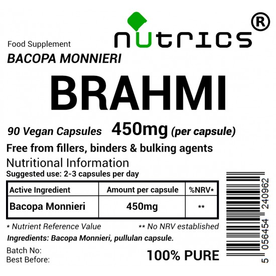 Bacopa Monnieri 50:1 Extract 25,000mg V Capsules