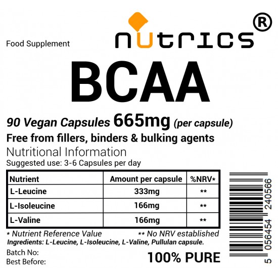 BCAA Branched Chain Amino Acids 665mg V Capsules