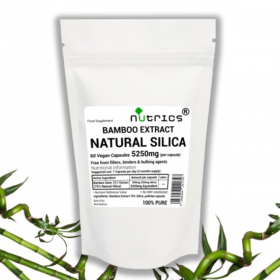 Bamboo Extract 75% Natural Silica, 5250mg V Capsules