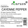 Cayenne Pepper (Capsaicin) 550mg V Capsules