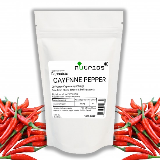 Cayenne Pepper (Capsaicin) 550mg V Capsules