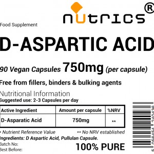 D-Aspartic Acid DAA  750mg V Capsules