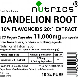 Dandelion Root Extract 11,000mg  V Capsules