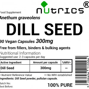 DILL SEED 300mg x 90 Vegan Capsules 100% Pure Anethum