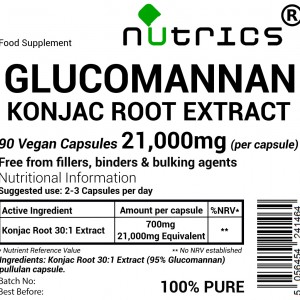 Glucomannan konjac Fibre Extract 21,000mg V Capsules