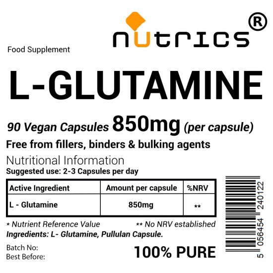 L Glutamine 850mg V Capsules