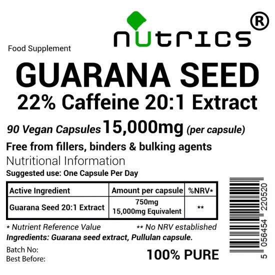 Guarana Seed Extract 15000mg Capsules