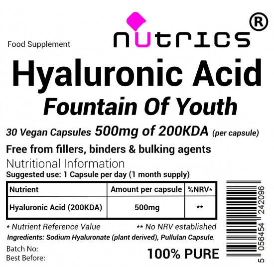 Hyaluronic Acid 500mg V Capsules