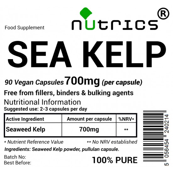 Kelp Seaweed Bladderwrack 700mg V Capsules