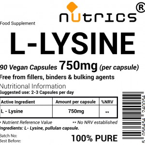 L-Lysine 750mg V Capsules