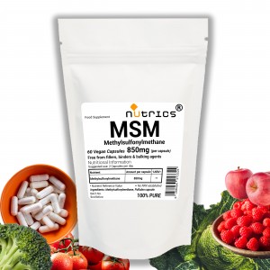 Organic Sulfur MSM Methylsulfonylmethane 850mg V Capsules