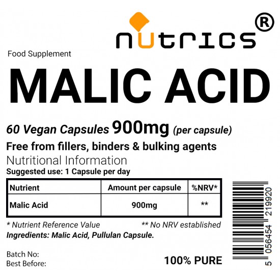Malic Acid 900mg Capsules