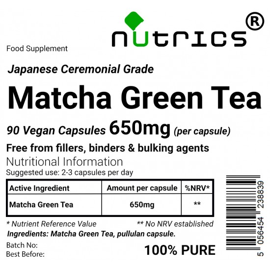 Matcha Green Tea 650mg V Capsules