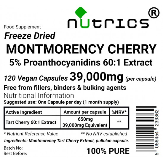 Montmorency Cherry Extract 39,000mg  V Capsules