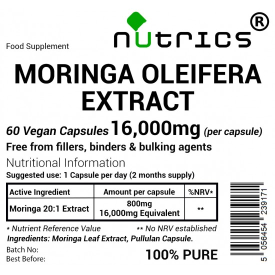 Moringa Oleifera Extract 16,000mg V Capsules