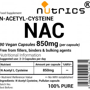 NAC N ACETYL CYSTEINE 850mg V Capsules 
