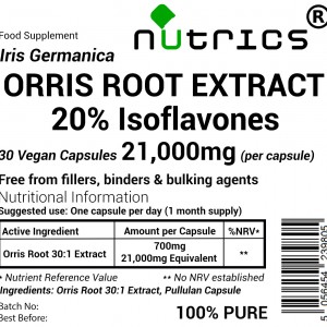 Orris Root 30:1 Extract 21000mg Vegan Capsules