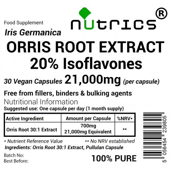 Orris Root 30:1 Extract 21000mg Vegan Capsules